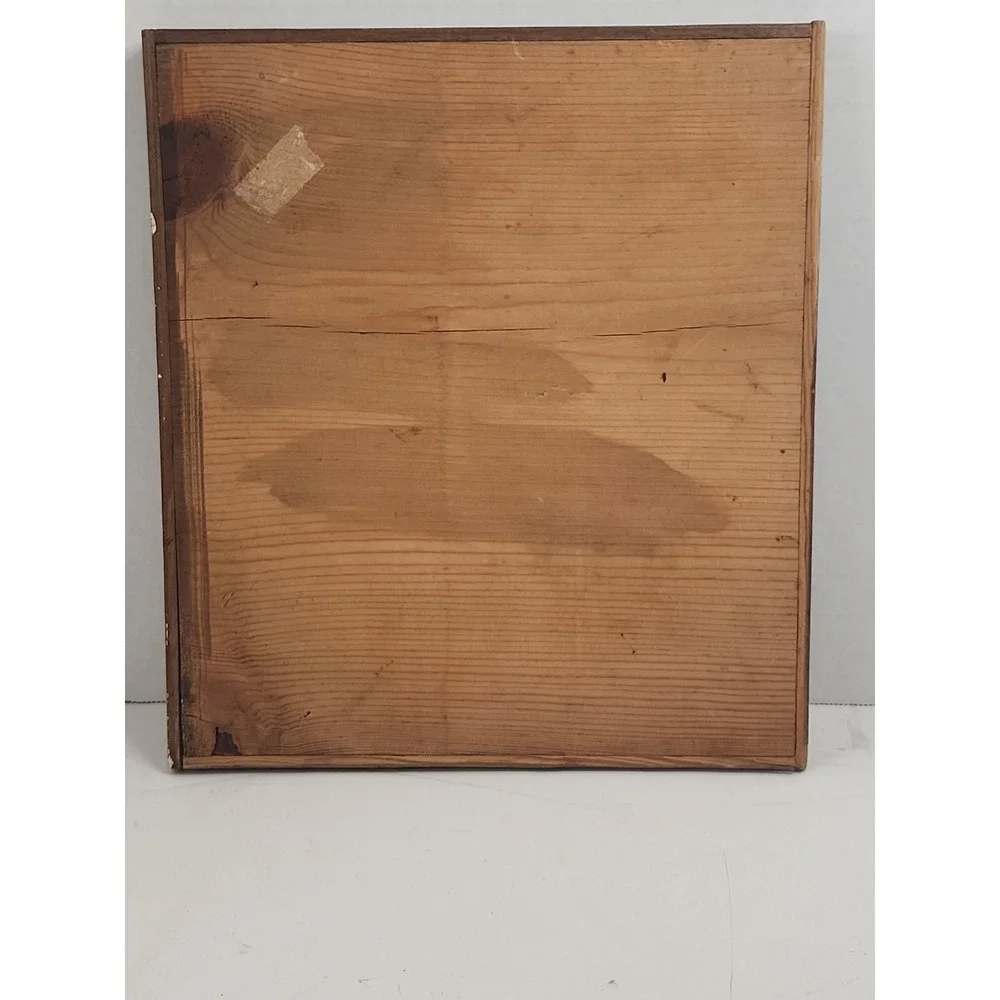 Signed Shane Davenport Bobcat Pyrography Wood Plaque‎ Tabletop Cabin Decor